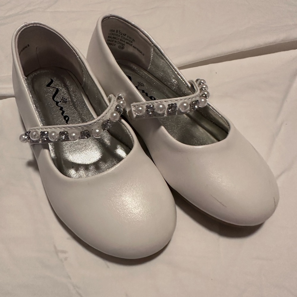 White Nina Toddler Shoes - size 8.5